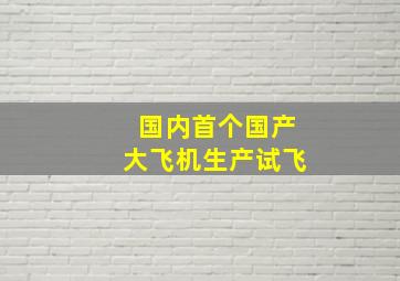 国内首个国产大飞机生产试飞