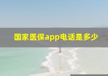 国家医保app电话是多少