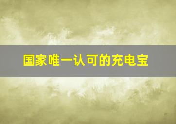 国家唯一认可的充电宝