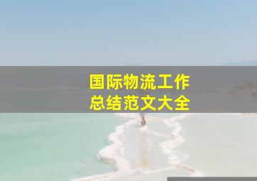 国际物流工作总结范文大全