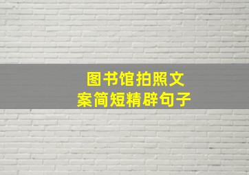 图书馆拍照文案简短精辟句子