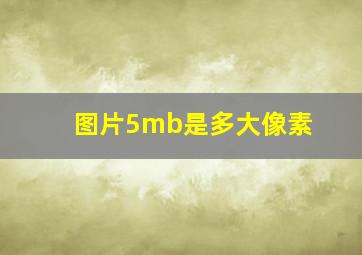 图片5mb是多大像素