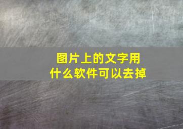 图片上的文字用什么软件可以去掉