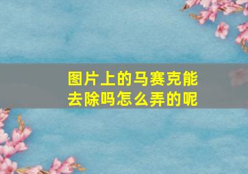 图片上的马赛克能去除吗怎么弄的呢