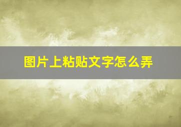 图片上粘贴文字怎么弄