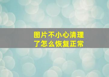 图片不小心清理了怎么恢复正常