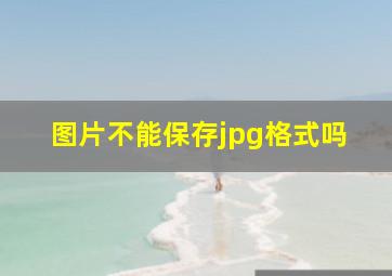 图片不能保存jpg格式吗