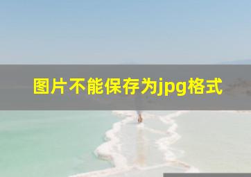 图片不能保存为jpg格式