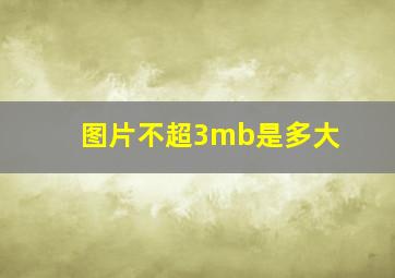 图片不超3mb是多大