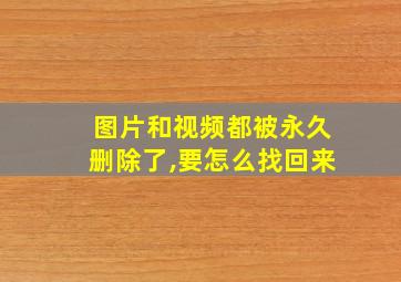 图片和视频都被永久删除了,要怎么找回来