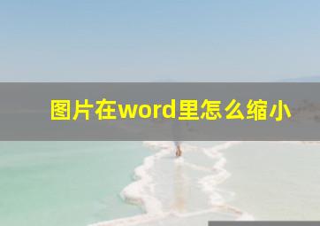 图片在word里怎么缩小