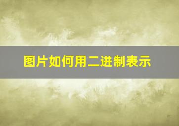 图片如何用二进制表示