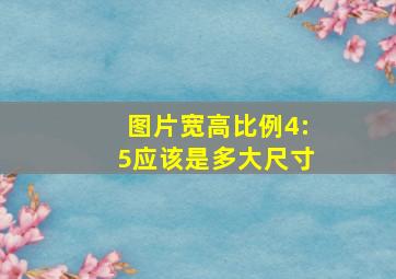 图片宽高比例4:5应该是多大尺寸