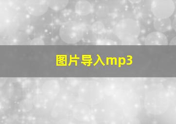 图片导入mp3