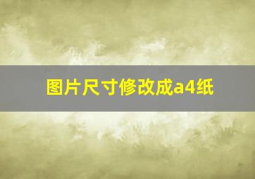 图片尺寸修改成a4纸