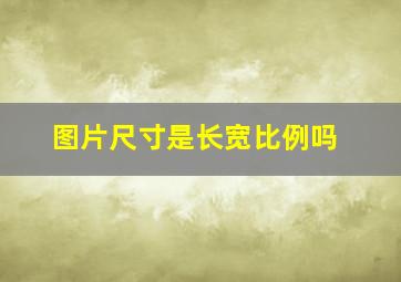 图片尺寸是长宽比例吗