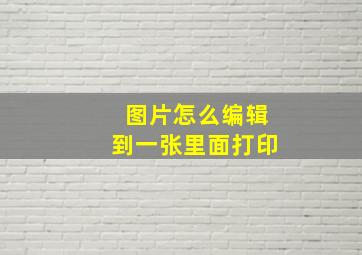 图片怎么编辑到一张里面打印