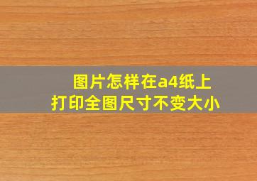 图片怎样在a4纸上打印全图尺寸不变大小