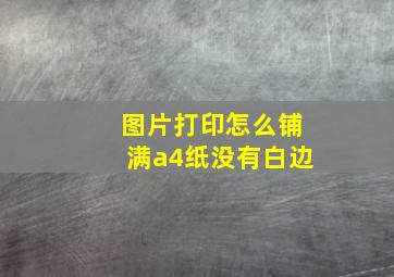 图片打印怎么铺满a4纸没有白边