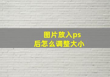 图片放入ps后怎么调整大小