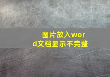 图片放入word文档显示不完整