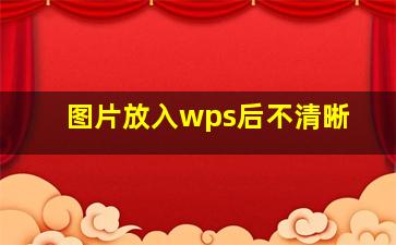 图片放入wps后不清晰