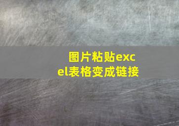 图片粘贴excel表格变成链接