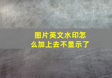 图片英文水印怎么加上去不显示了