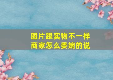 图片跟实物不一样商家怎么委婉的说