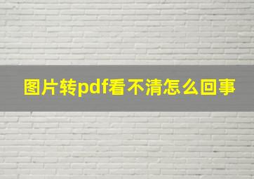 图片转pdf看不清怎么回事