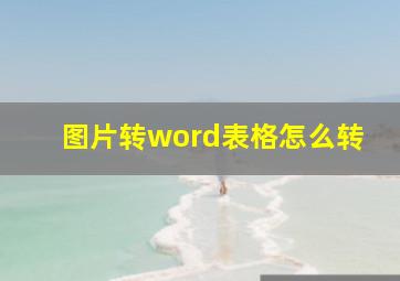 图片转word表格怎么转