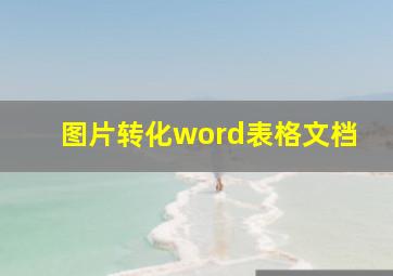 图片转化word表格文档