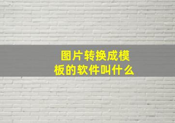 图片转换成模板的软件叫什么