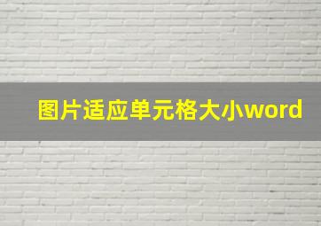 图片适应单元格大小word