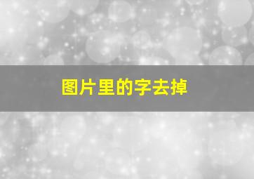 图片里的字去掉