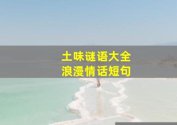 土味谜语大全浪漫情话短句