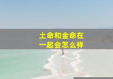 土命和金命在一起会怎么样