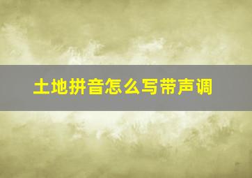 土地拼音怎么写带声调