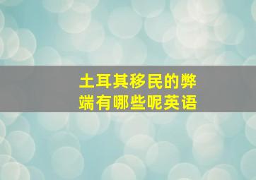 土耳其移民的弊端有哪些呢英语