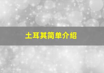 土耳其简单介绍