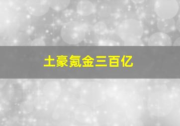 土豪氪金三百亿