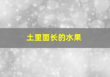 土里面长的水果