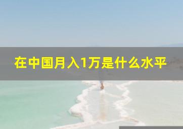 在中国月入1万是什么水平