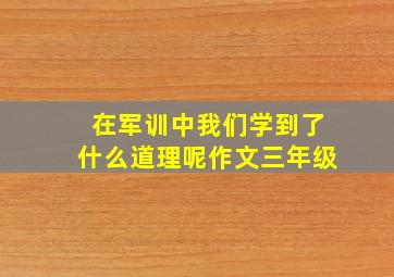 在军训中我们学到了什么道理呢作文三年级