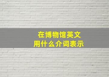 在博物馆英文用什么介词表示