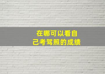 在哪可以看自己考驾照的成绩