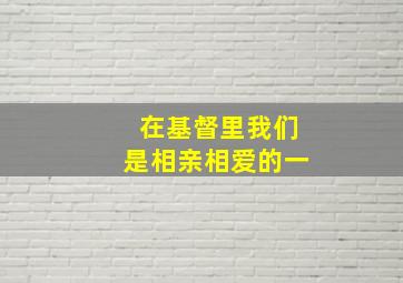 在基督里我们是相亲相爱的一