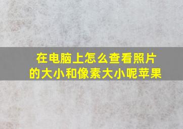 在电脑上怎么查看照片的大小和像素大小呢苹果