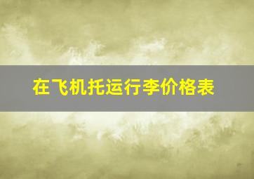 在飞机托运行李价格表