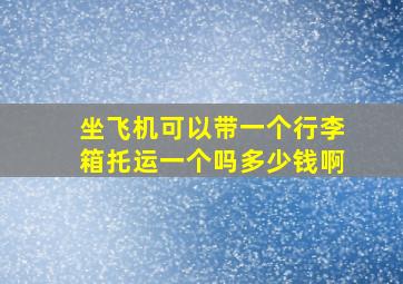 坐飞机可以带一个行李箱托运一个吗多少钱啊